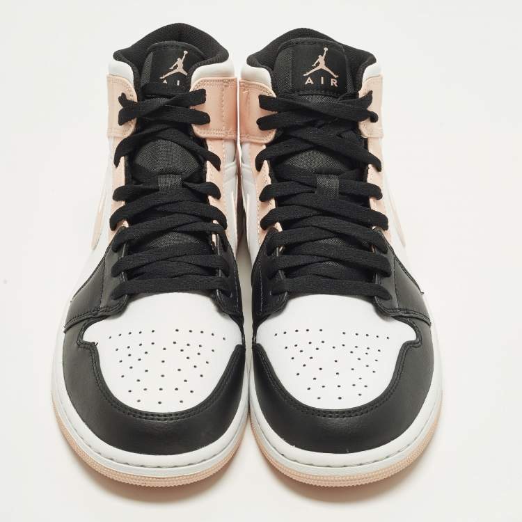 Pre Owned Air Jordans Jordan 1 Mid Arctic Orange Black Size 45 Multicolor Leather Mid Top Sneakers