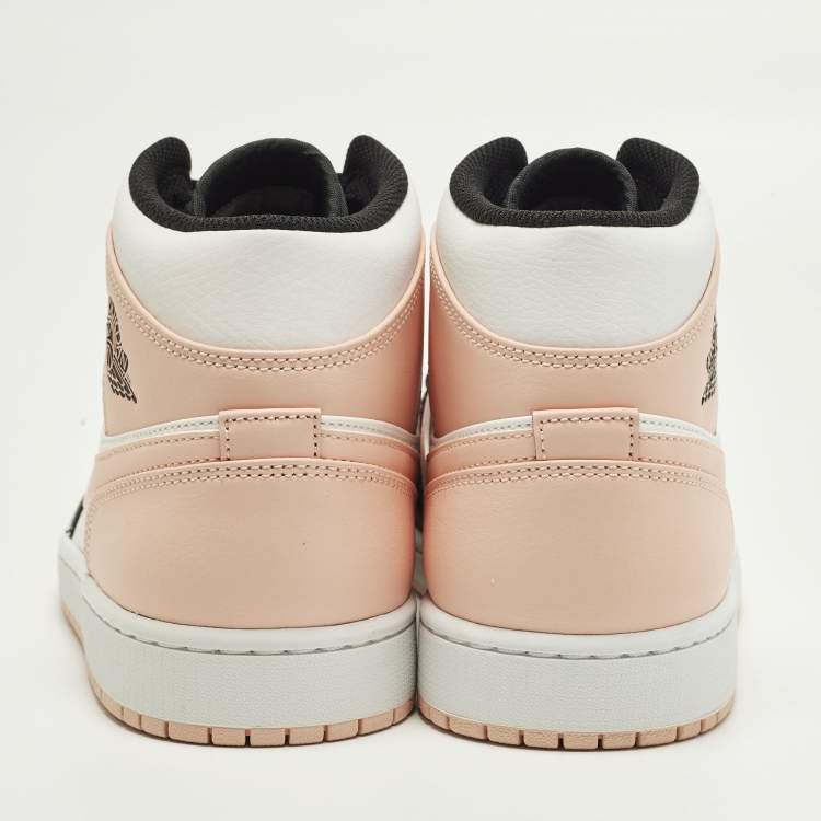 Pre Owned Air Jordans Jordan 1 Mid Arctic Orange Black Size 45 Multicolor Leather Mid Top Sneakers