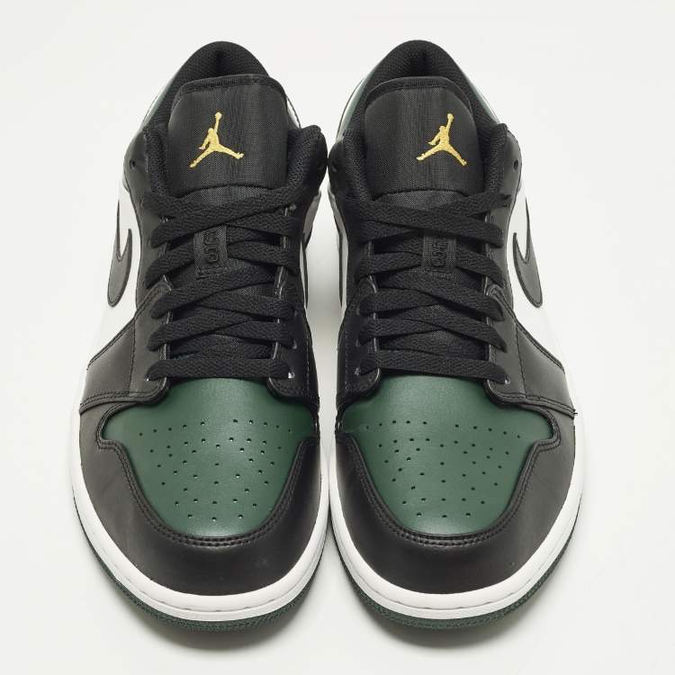 مملوكة مسبقًا Air Jordans Jordan 1 Low Green Toe Size 45 Green/Black Leather Low Top Sneakers