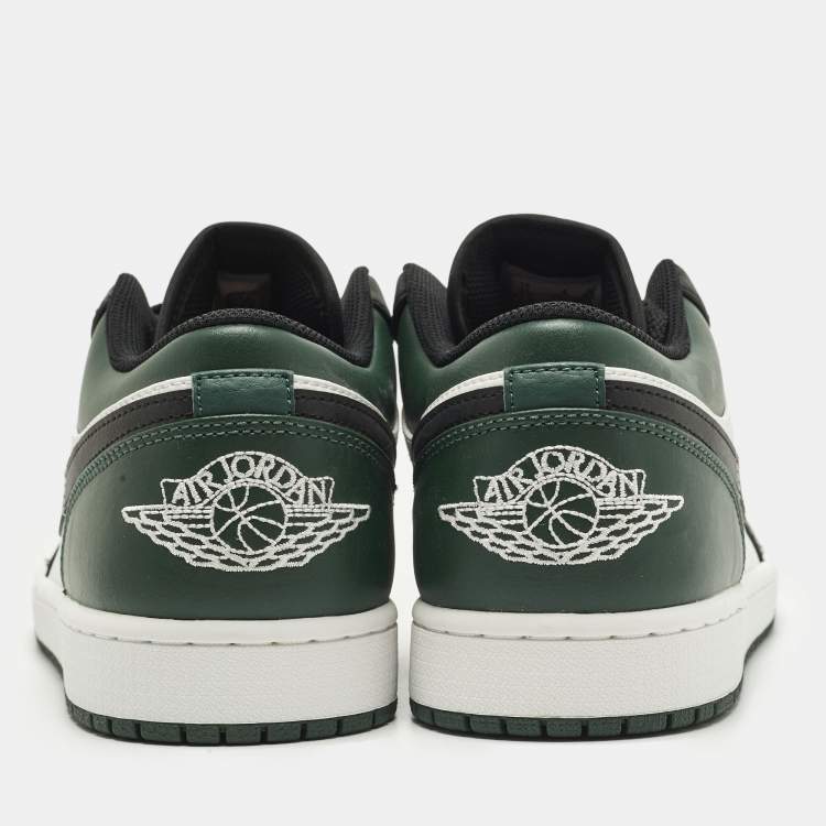 مملوكة مسبقًا Air Jordans Jordan 1 Low Green Toe Size 45 Green/Black Leather Low Top Sneakers