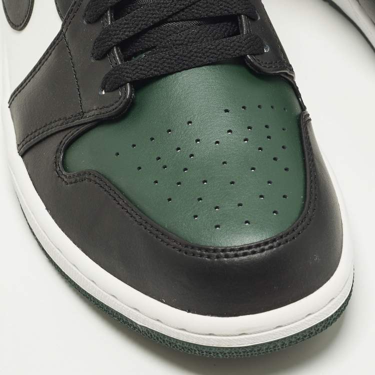 مملوكة مسبقًا Air Jordans Jordan 1 Low Green Toe Size 45 Green/Black Leather Low Top Sneakers