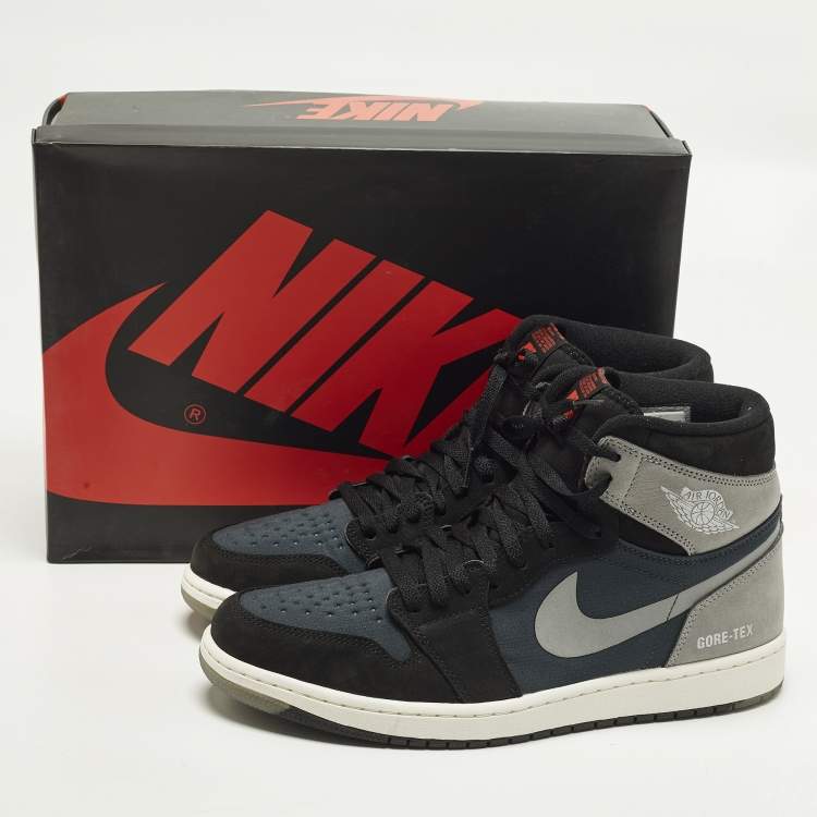 مملوكة مسبقًا Air Jordans Jordan 1 Retro High Element Gore-Tex Black Particle Grey Size 45.5 Multicolor Fabric and Leather Sneakers
