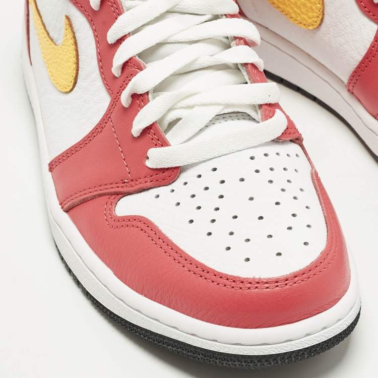 Pre Owned Air Jordans Jordan 1 Retro OG Light Fusion Red Size 42.5 Multicolor Leather High Top Sneakers