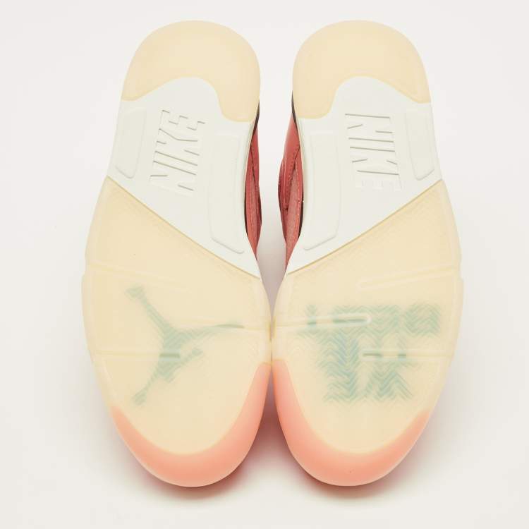 مملوكة مسبقًا Air Jordans Jordan 5 Retro DJ Khaled We The Best Crimson Bliss Size 45 Coral Orange Leather High Top Sneakers