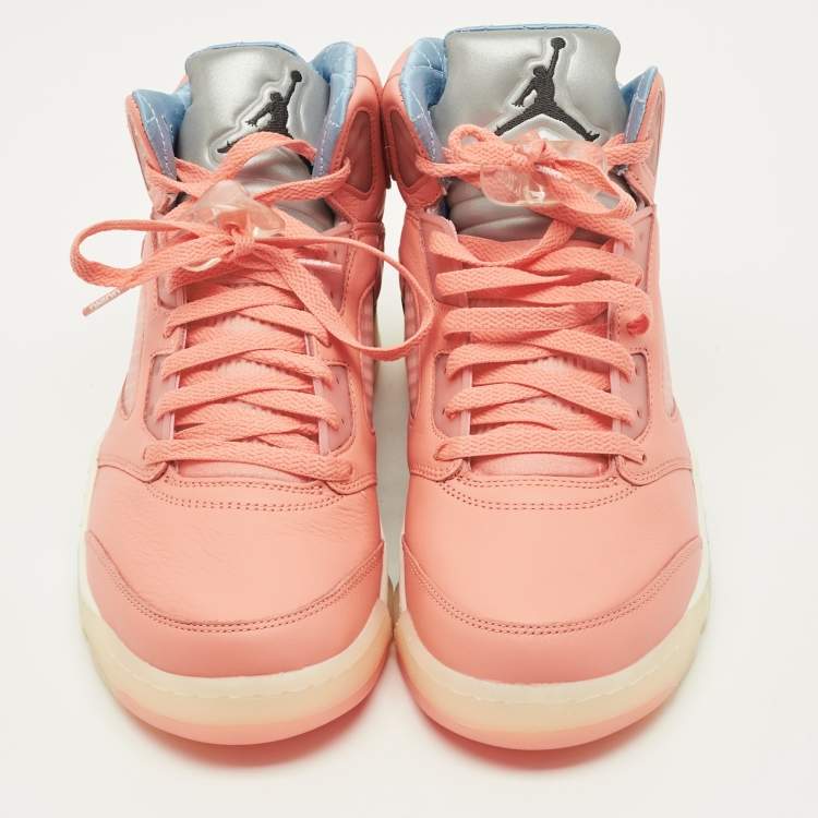 مملوكة مسبقًا Air Jordans Jordan 5 Retro DJ Khaled We The Best Crimson Bliss Size 45 Coral Orange Leather High Top Sneakers