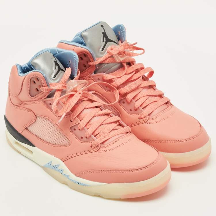 مملوكة مسبقًا Air Jordans Jordan 5 Retro DJ Khaled We The Best Crimson Bliss Size 45 Coral Orange Leather High Top Sneakers