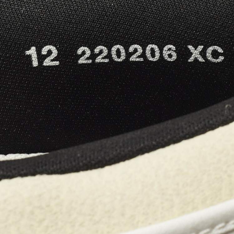 Pre Owned Air Jordans Jordan 1 Retro AJKO White Black Grey Fog Size 46 Multicolor Canvas and Leather High Top Sneakers