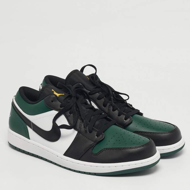 Pre Owned Air Jordans Jordan 1 Green Toe Size 46 Multicolor Leather Low Top Sneakers