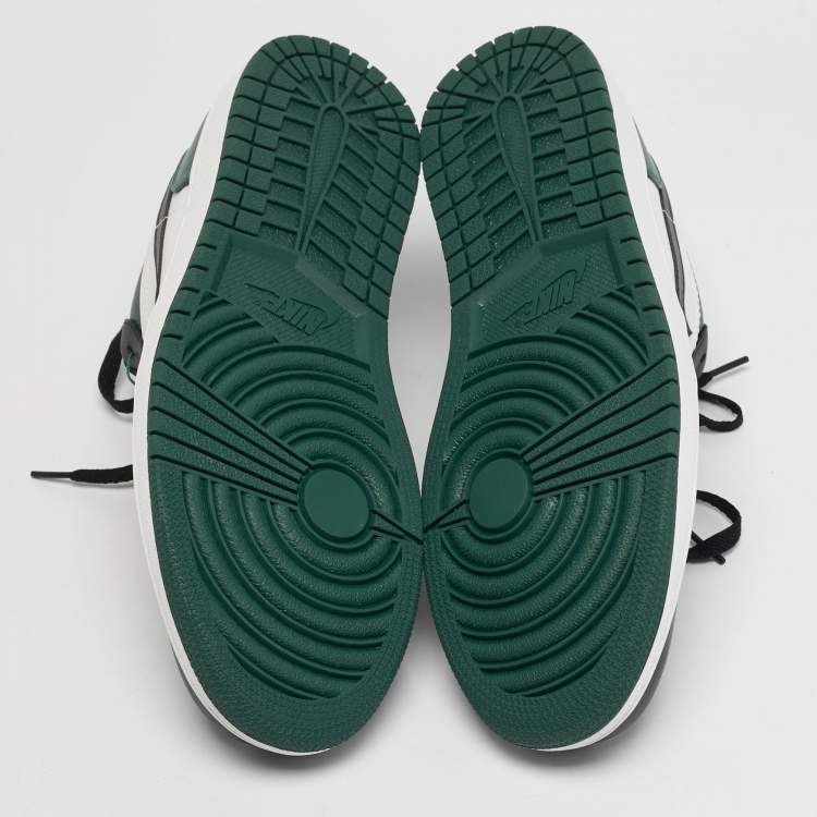 Pre Owned Air Jordans Jordan 1 Green Toe Size 46 Multicolor Leather Low Top Sneakers