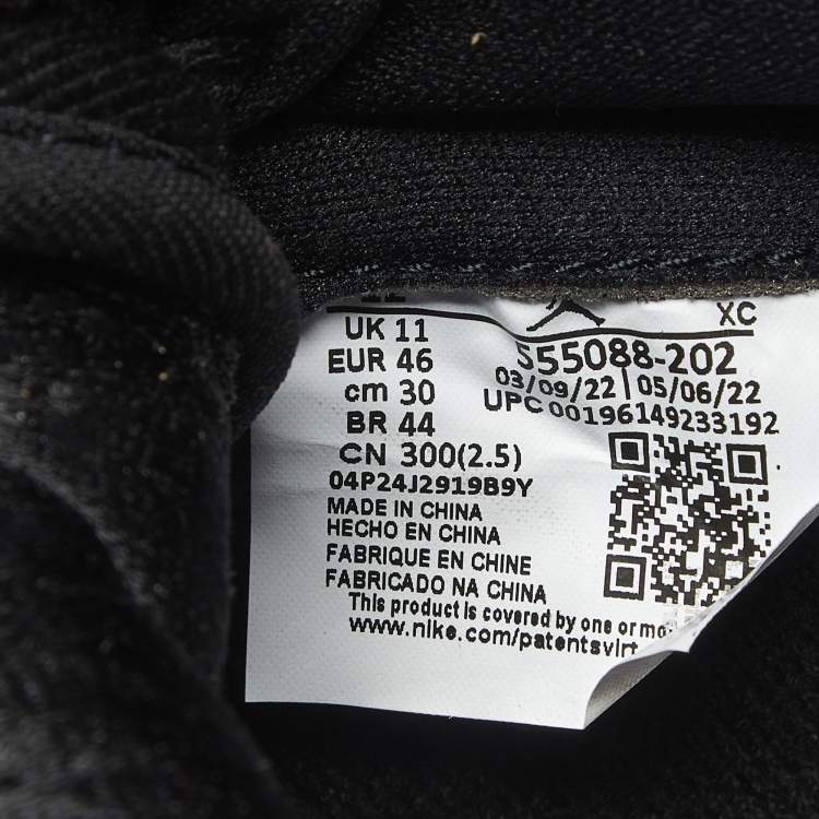 Pre Owned Air Jordans Jordan 1 Retro Heirloom Size 46 Beige/Black Leather and Canvas High Top Sneakers