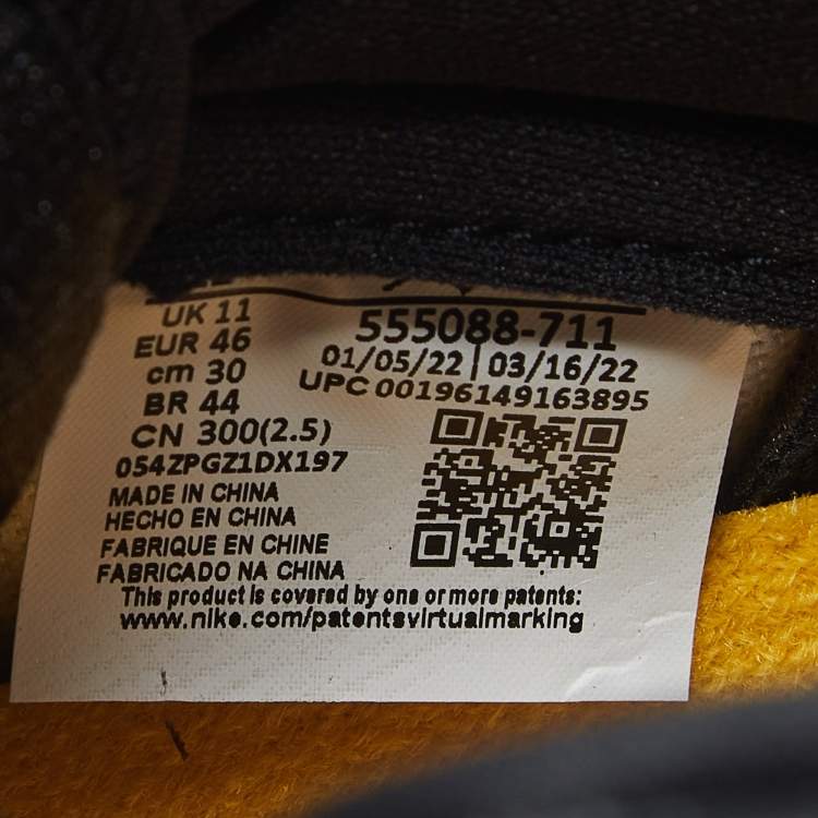 Pre Owned Air Jordans Jordan 1 Retro OG Taxi Size 46 Multicolor Leather High Top Sneakers