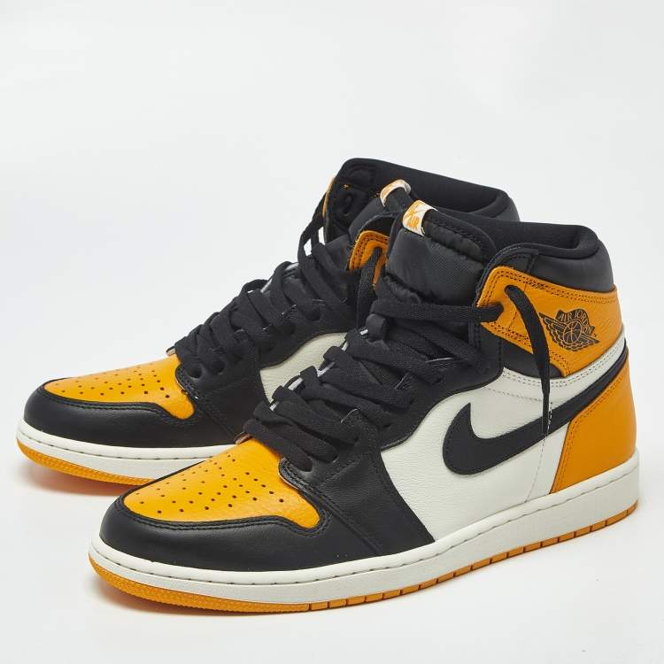 Pre Owned Air Jordans Jordan 1 Retro OG Taxi Size 46 Multicolor Leather High Top Sneakers