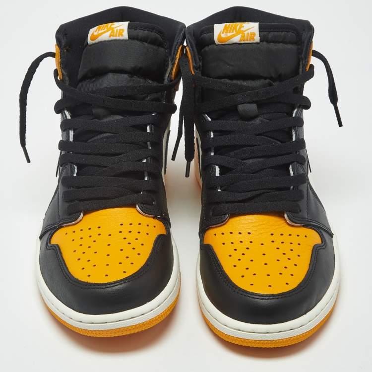 Pre Owned Air Jordans Jordan 1 Retro OG Taxi Size 46 Multicolor Leather High Top Sneakers