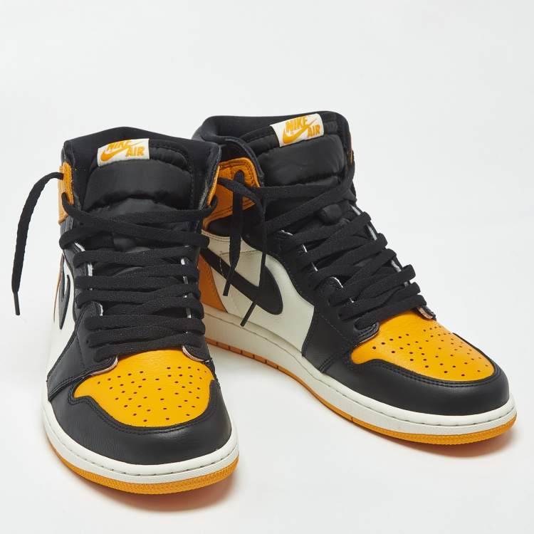 Pre Owned Air Jordans Jordan 1 Retro OG Taxi Size 46 Multicolor Leather High Top Sneakers