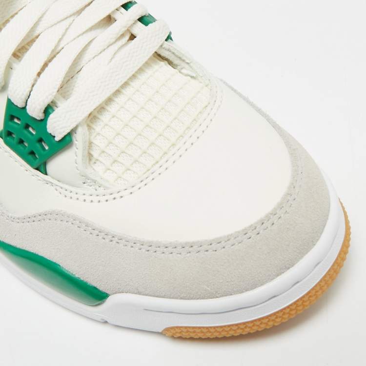 Pre Owned Air Jordans 4 Retro Size 40 Tricolor Leather and Suede High Top Sneakers