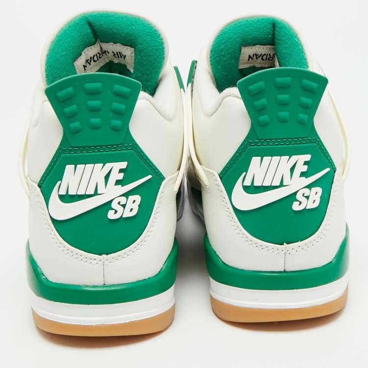 Pre Owned Air Jordans 4 Retro Size 40 Tricolor Leather and Suede High Top Sneakers