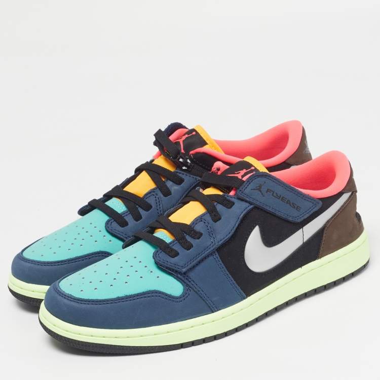Pre Owned Air Jordans Jordan 1 FlyEase Bio Hack Size 45.5 Multicolor Nubuck Leather Low Top Sneakers