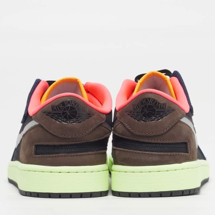 Pre Owned Air Jordans Jordan 1 FlyEase Bio Hack Size 45.5 Multicolor Nubuck Leather Low Top Sneakers