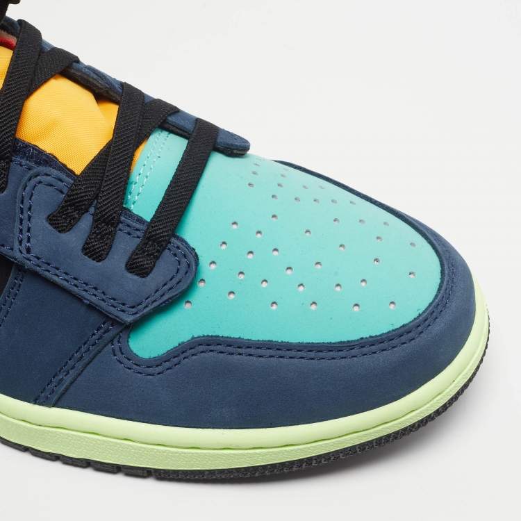 Pre Owned Air Jordans Jordan 1 FlyEase Bio Hack Size 45.5 Multicolor Nubuck Leather Low Top Sneakers