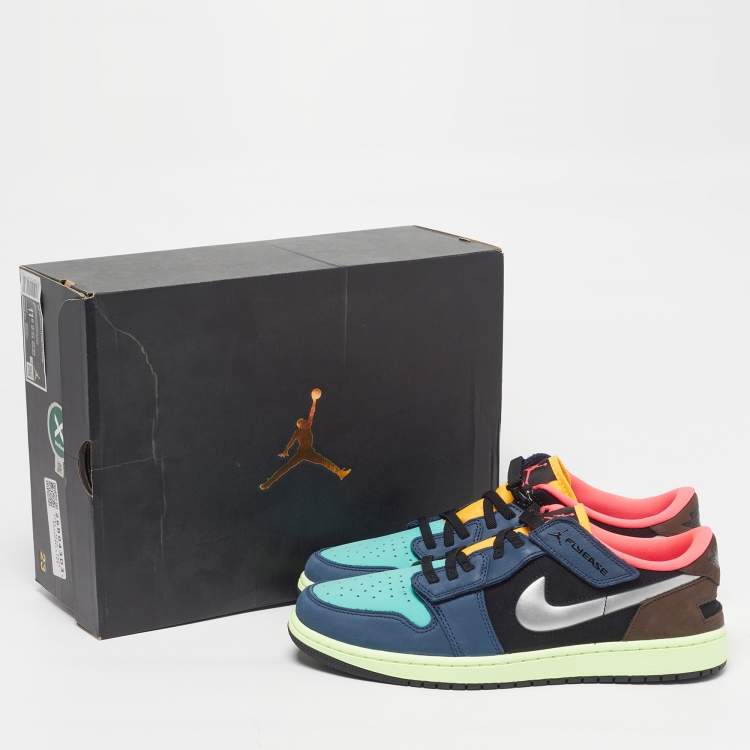 Pre Owned Air Jordans Jordan 1 FlyEase Bio Hack Size 45.5 Multicolor Nubuck Leather Low Top Sneakers