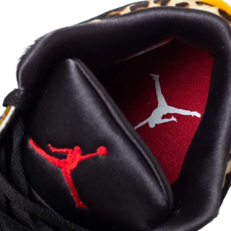 Pre Owned Air Jordan 3 Retro SE Black/Brown Calf Hair Animal Instinct Low Top Sneakers Size 41