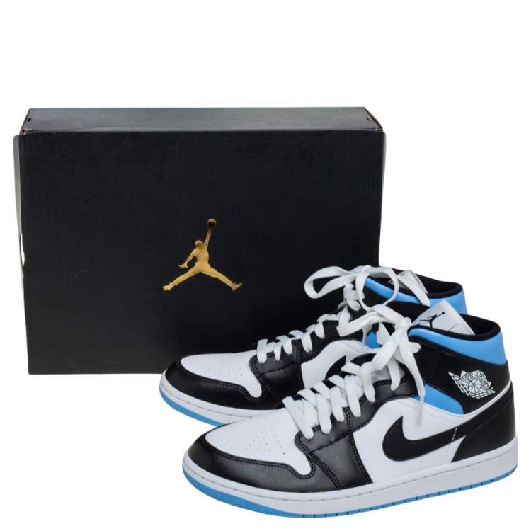 Pre Owned Air Jordan 1 Mid  Multicolor Leather High Top Sneakers Size 44