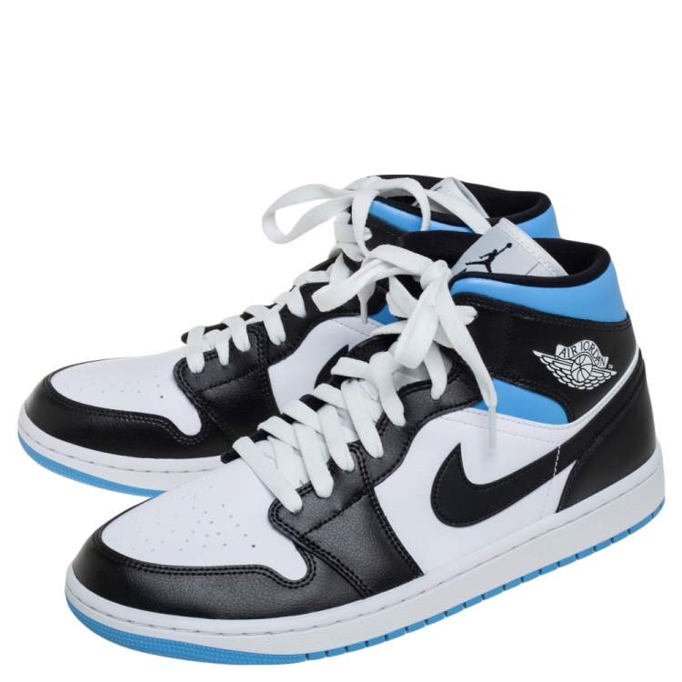 Pre Owned Air Jordan 1 Mid  Multicolor Leather High Top Sneakers Size 44