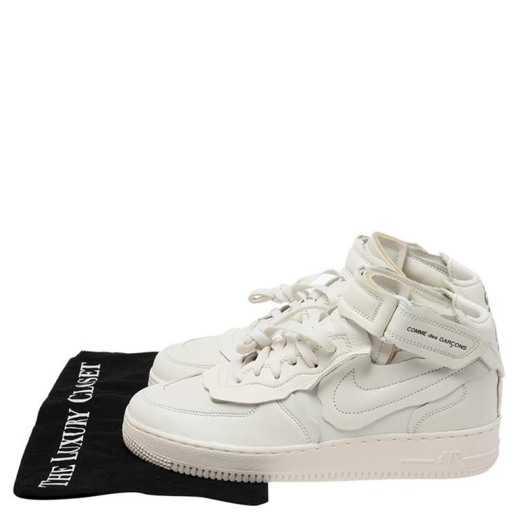 Pre Owned Air Jordan White Leather 12 Retro Fiba High Top Sneakers Size 42.5