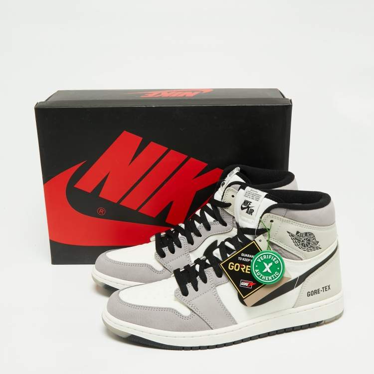 Pre Owned Jordan 1 Multicolor Nubuck And Fabric  High Element Gore-Tex Light Bone Sneakers Size 44