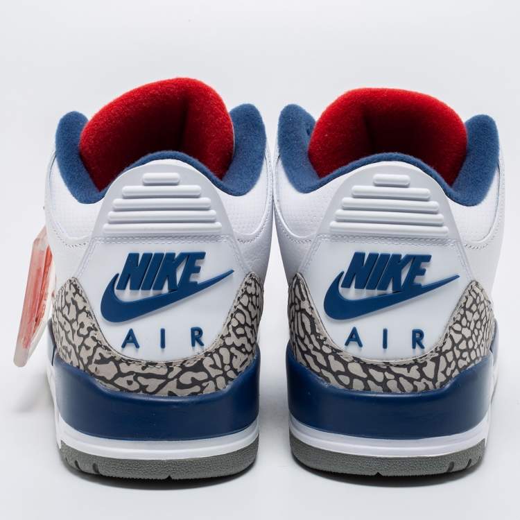 مملوكة مسبقًا Jordan White Leather Air Jordan 3 Retro Hall of Fame Sneakers Size 43