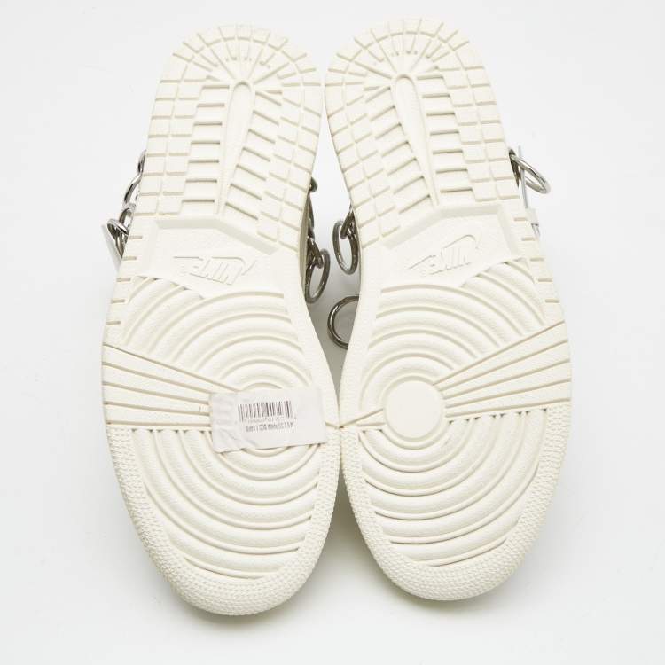 Pre Owned Air Jordan's Cream Leather Jordan 1 Hi Strap SP-C High Top Sneakers Size 40.5