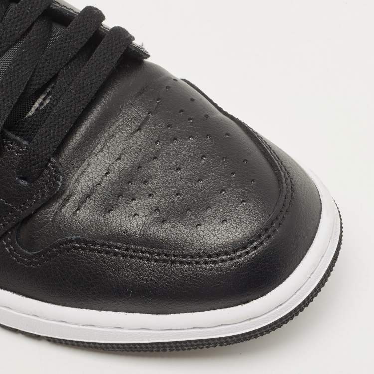 Pre Owned Air Jordans Black Leather Air Jordan 1 Low Top Sneakers Size 43