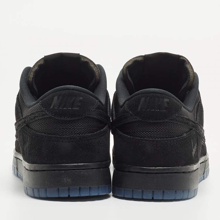 Pre Owned Nike Black and Mesh Dunk Low Top Sneakers Size 43
