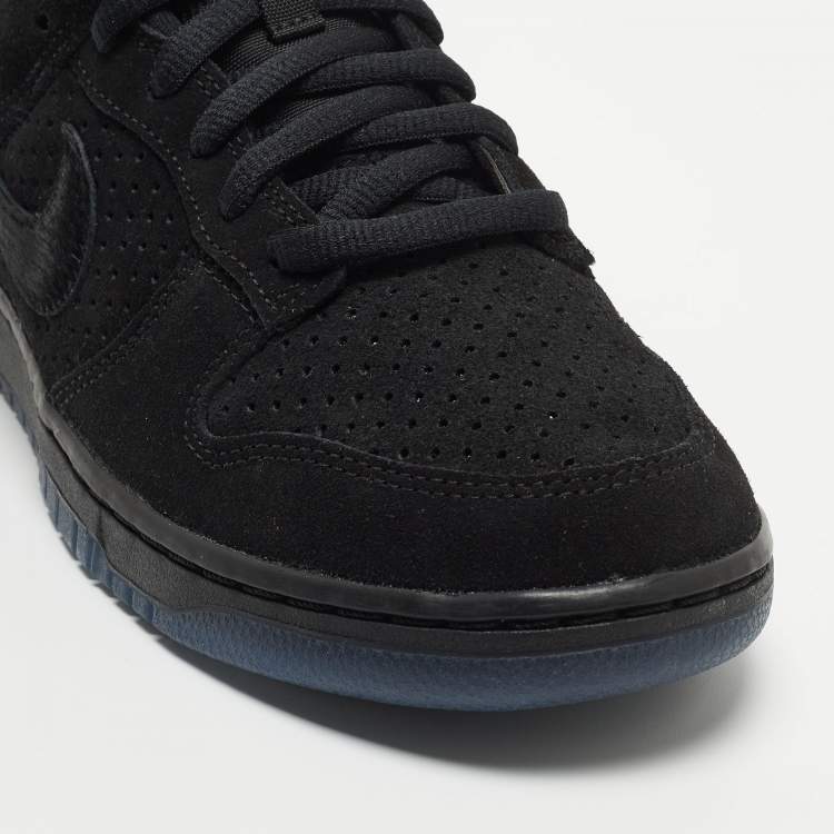 Pre Owned Nike Black and Mesh Dunk Low Top Sneakers Size 43