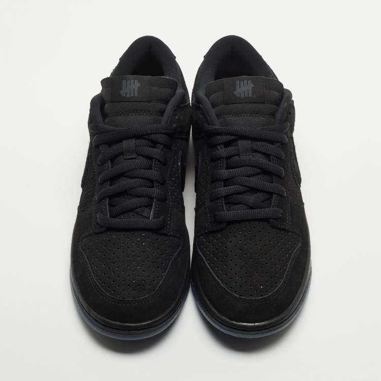 Pre Owned Nike Black and Mesh Dunk Low Top Sneakers Size 43