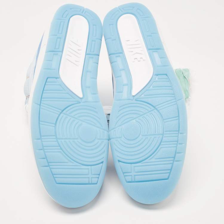 مملوكة مسبقًا Air jordan Blue/White Nylon and PVC Jordan Retro J Balvin  High Top Sneakers Size 44.5