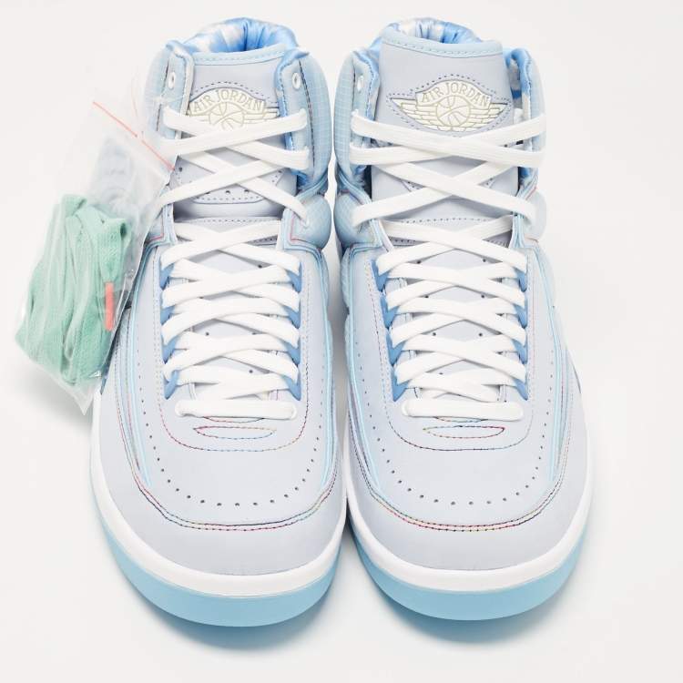 مملوكة مسبقًا Air jordan Blue/White Nylon and PVC Jordan Retro J Balvin  High Top Sneakers Size 44.5
