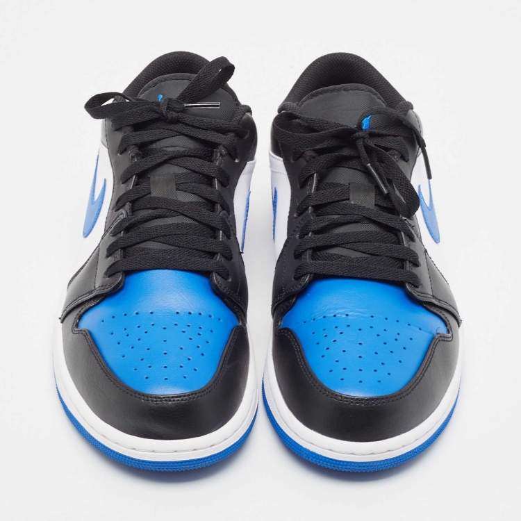Pre Owned Air Jordans Tricolor Leather Jordan 1 Low Royal Toe Sneakers Size 45