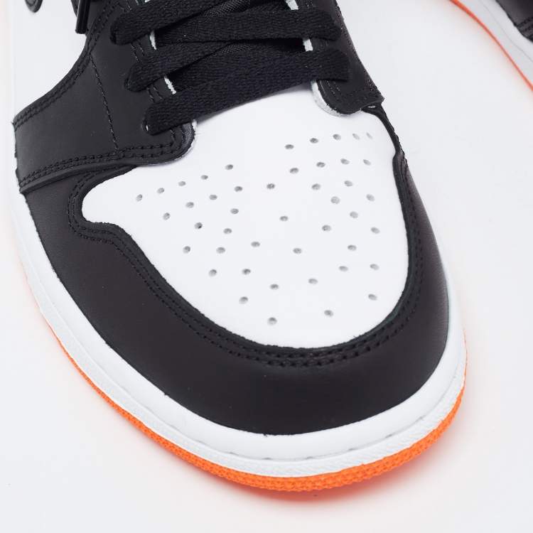 Pre Owned Air Jordan Multicolor Leather Jordan 1 Retro High Electro Orange Sneakers Size 44