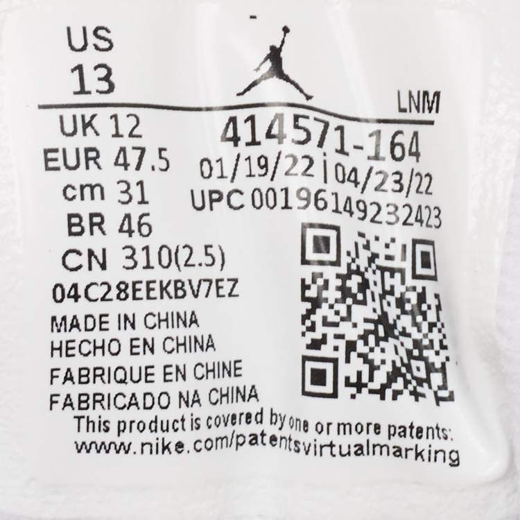 مملوكة مسبقًا Air Jordans Multicolor Leather Jordan 13 Retro French Blue Sneakers Size 47.5