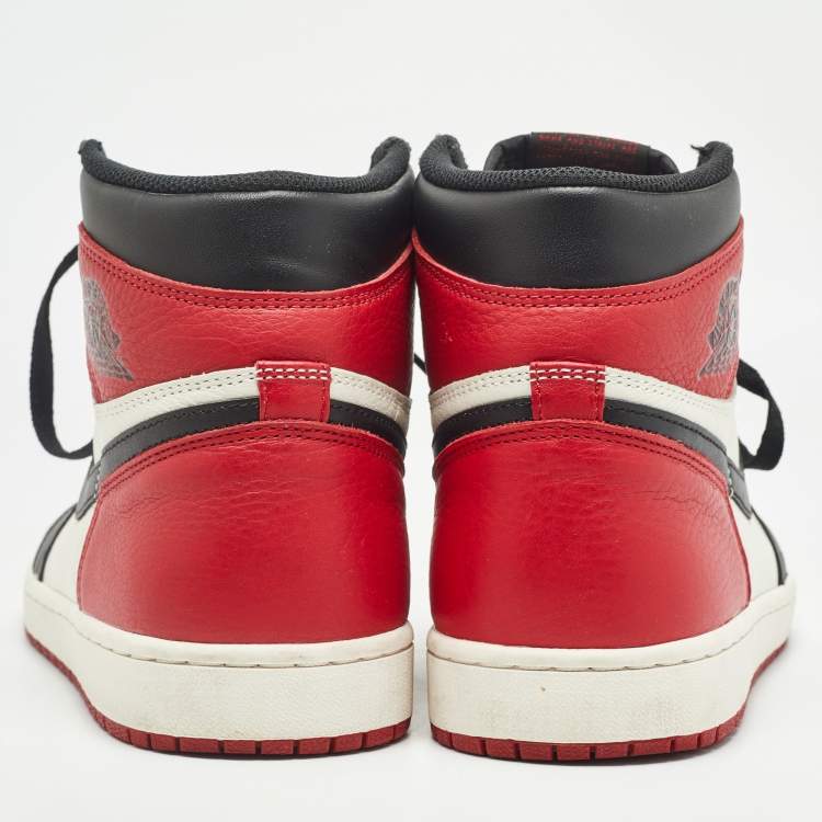 Pre Owned Air Jordans Multicolor Leather Air Jordan 1 High Top Sneakers Size 45