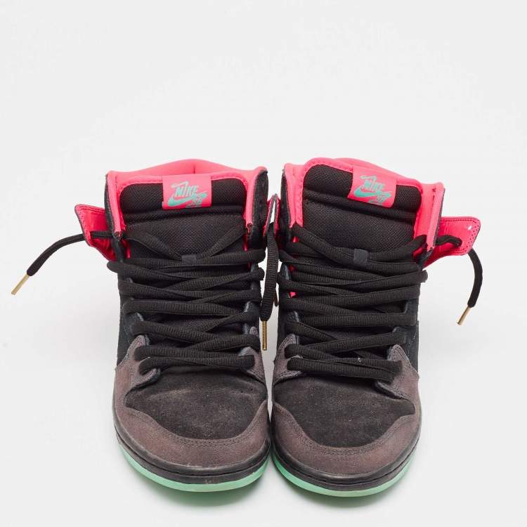 Pre Owned Air Jordans Black/Grey Suede High Top Sneakers Size 44