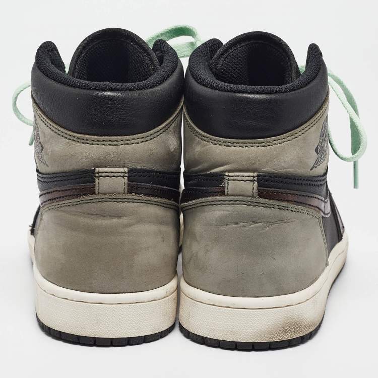 مملوكة مسبقًا Air Jordans Multicolor Leather Jordan 1 Retro High Light Army Rust Shadow Patina Sneakers Size 43