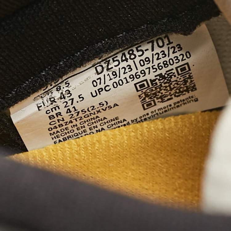 Pre Owned Air Jordans Multicolor Leather Jordan 1 Retro High OG Yellow Ochre Sneakers Size 43