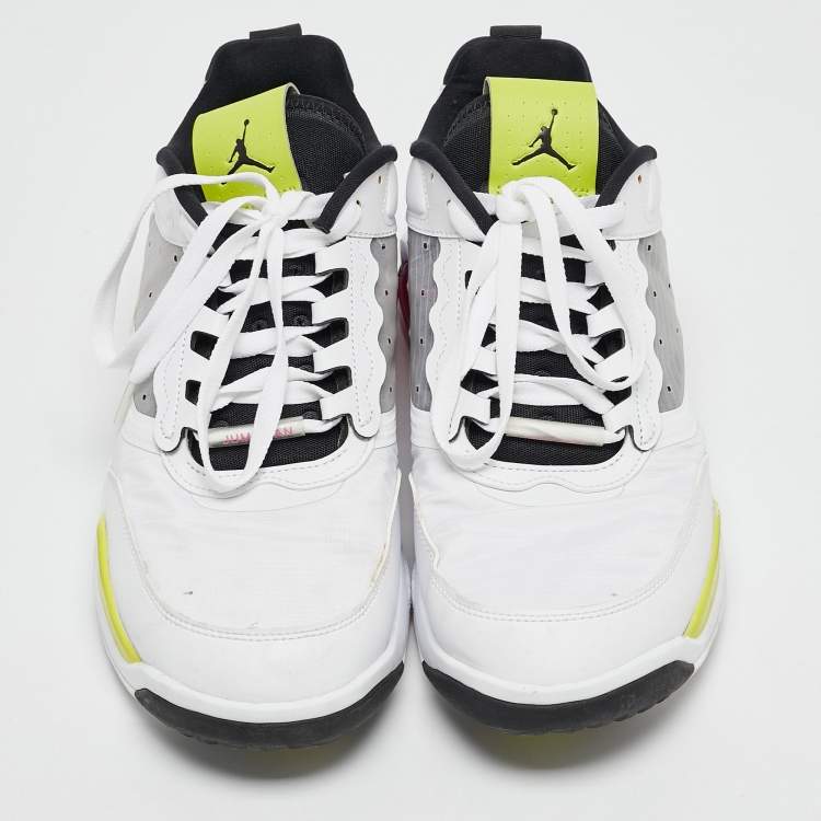 Pre Owned Air Jordans White Leather Jordan Air Max 200 Vibrant Sneakers Size 46