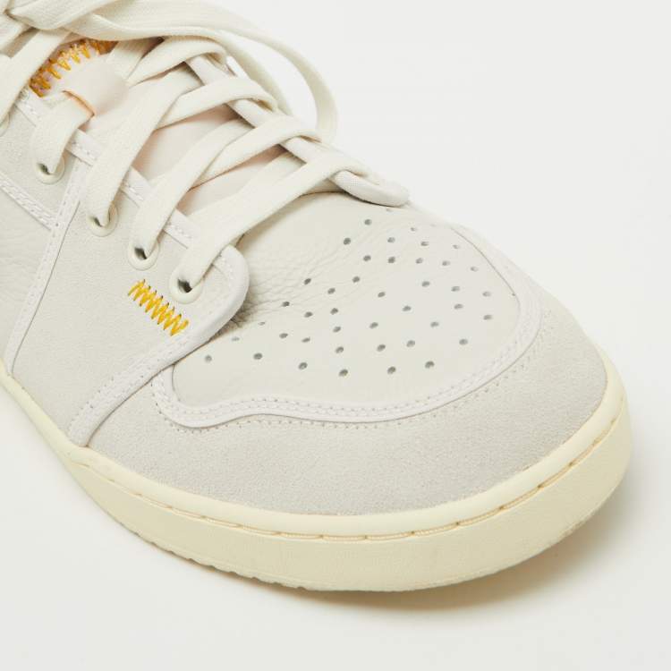 Pre Owned Air Jordans x Union LA Grey/Blue Leather and Suede Jordan 1 Retro AJKO Sail Low Sneakers Size 47.5