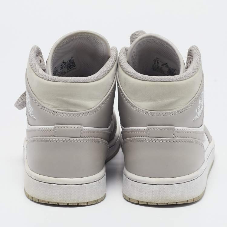 Pre Owned Air Jordans Multicolor Leather Jordan 1 Mid Desert Sand High Top Sneakers Size 40