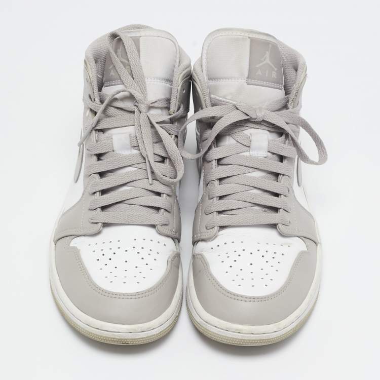 Pre Owned Air Jordans Multicolor Leather Jordan 1 Mid Desert Sand High Top Sneakers Size 40