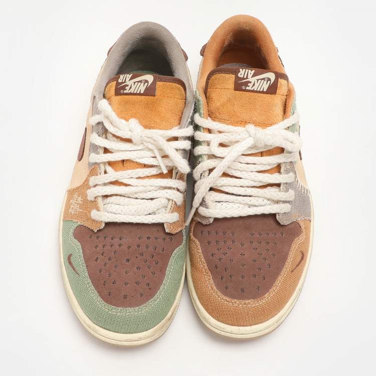 Pre Owned Air Jordans X Zion Williamson Multicolor Canvas and Suede Air Jordan 1 Voodoo Sneakers Size 40.5