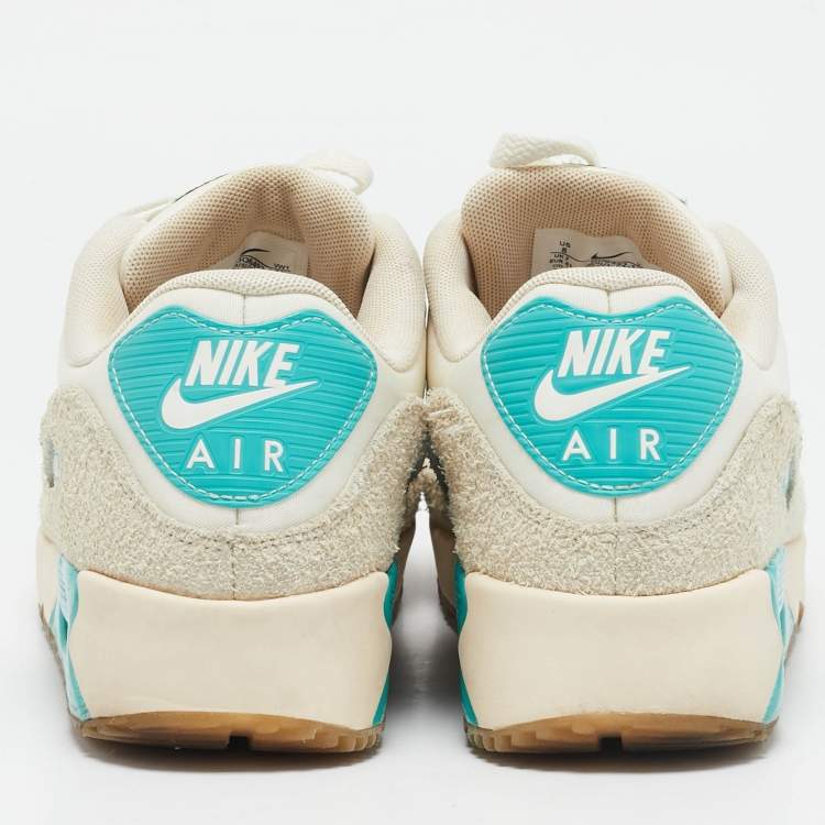 مملوكة مسبقًا Air Jordans Cream Canvas and Suede Max 90 Golf Lace Up Sneakers Size 41